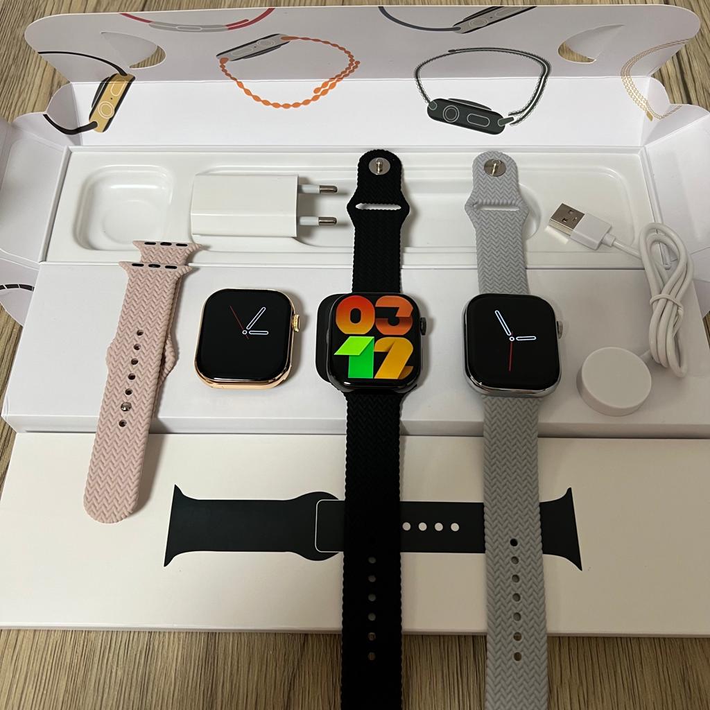 iMagicWatch Series 9: Dubai Quality With Logo 45mm - Fitness Tracker, SpO2, Water Resistant, Always on Display - Extra Strap + EarPods FREE Inside Box