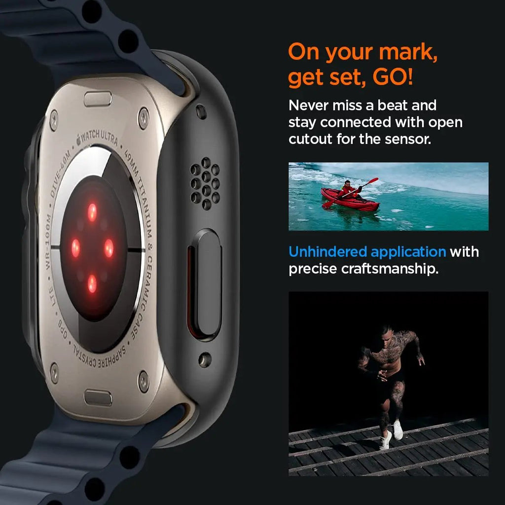 iMagicProtect Ultra 2 & Ultra Watch Hybrid Case Cover for Watch Ultra 2 & Ultra (2023/2022) - Matte Black/Crystal Clear (Watch not Included)