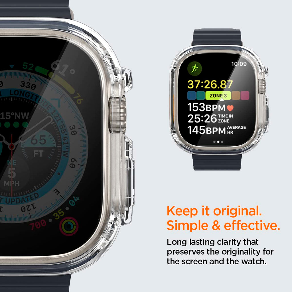 iMagicProtect Ultra 2 & Ultra Watch Hybrid Case Cover for Watch Ultra 2 & Ultra (2023/2022) - Matte Black/Crystal Clear (Watch not Included)