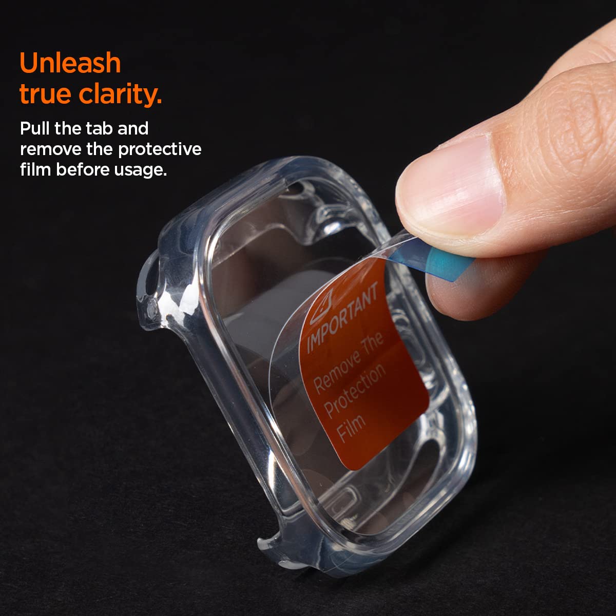 iMagicProtect Ultra 2 & Ultra Watch Hybrid Case Cover for Apple Watch Ultra 2 & Ultra (2023/2022) - Matte Black/Crystal Clear (Watch not Included)