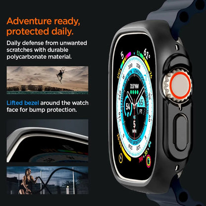 iMagicProtect Ultra 2 & Ultra Watch Hybrid Case Cover for Apple Watch Ultra 2 & Ultra (2023/2022) - Matte Black/Crystal Clear (Watch not Included)