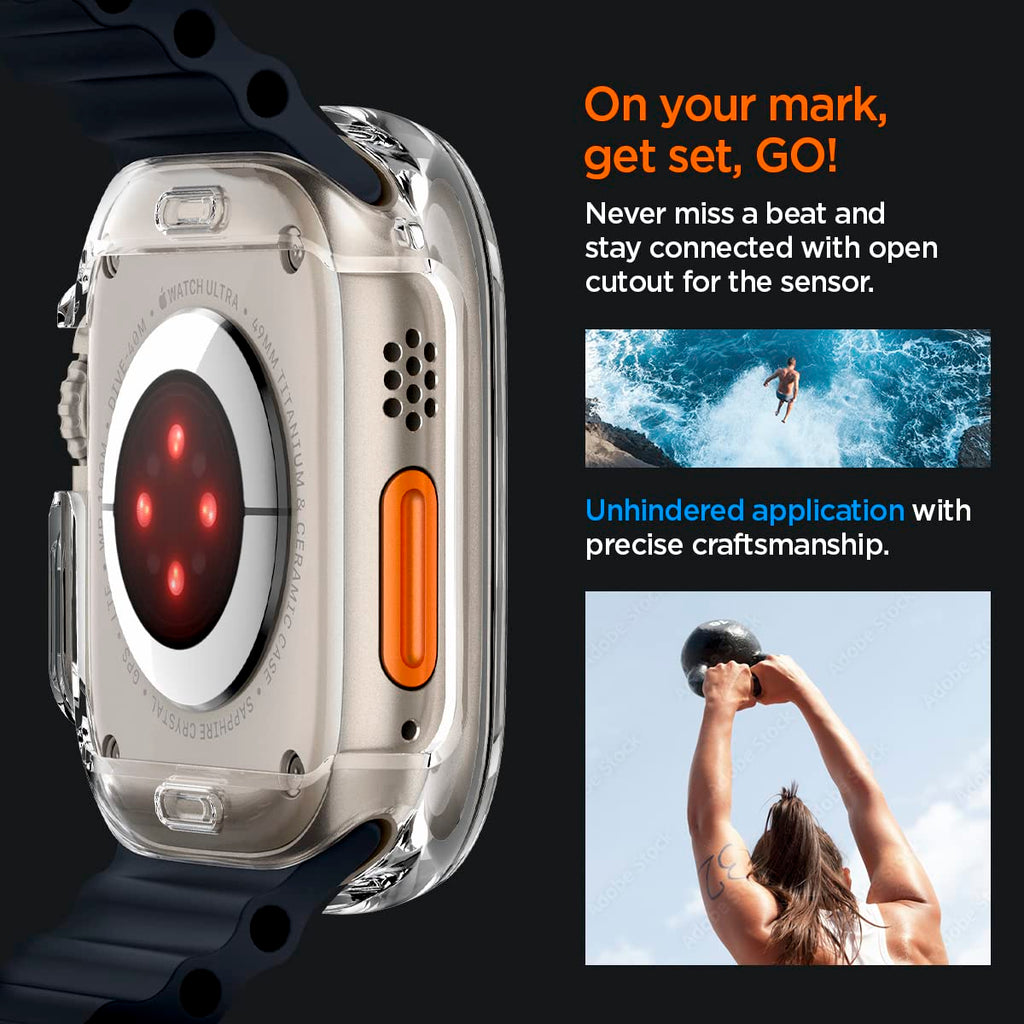iMagicProtect Ultra 2 & Ultra Watch Hybrid Case Cover for Watch Ultra 2 & Ultra (2023/2022) - Matte Black/Crystal Clear (Watch not Included)