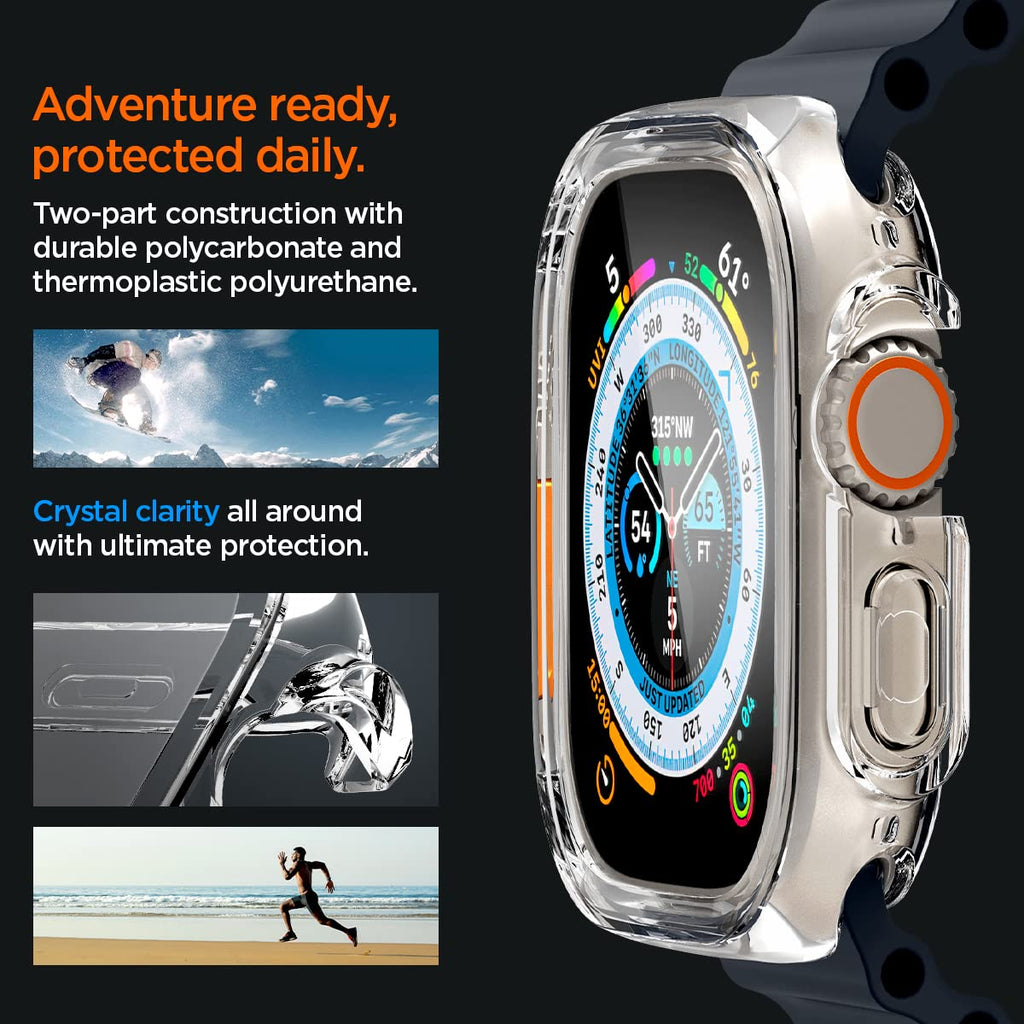 iMagicProtect Ultra 2 & Ultra Watch Hybrid Case Cover for Watch Ultra 2 & Ultra (2023/2022) - Matte Black/Crystal Clear (Watch not Included)