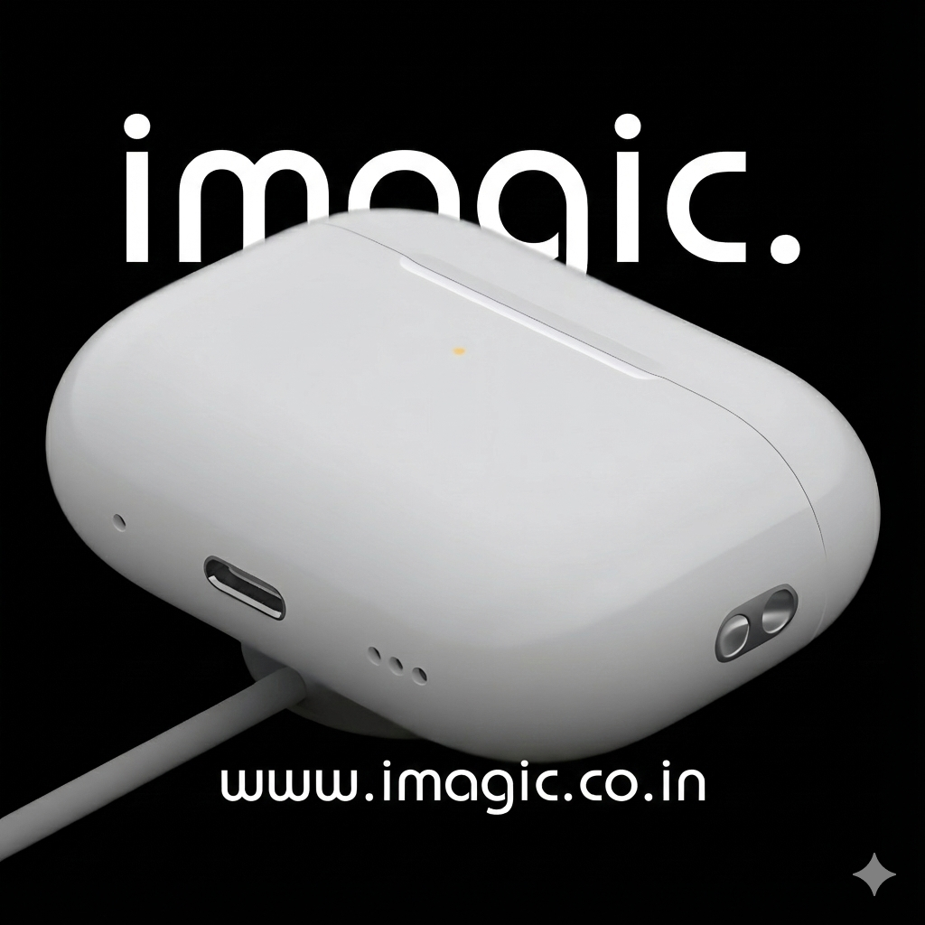 iMagicPods Pro 2 ANC + Zero•One White Case(MagFit) - Imported USA Quality, 1-Yr Warranty & 15-Day Returns - Type C