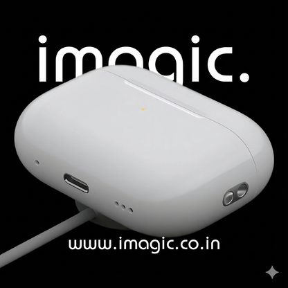 iMagicPods Pro 2 ANC + Zero•One White Case(MagFit) - Imported USA Quality, 1-Yr Warranty & 15-Day Returns - Type C