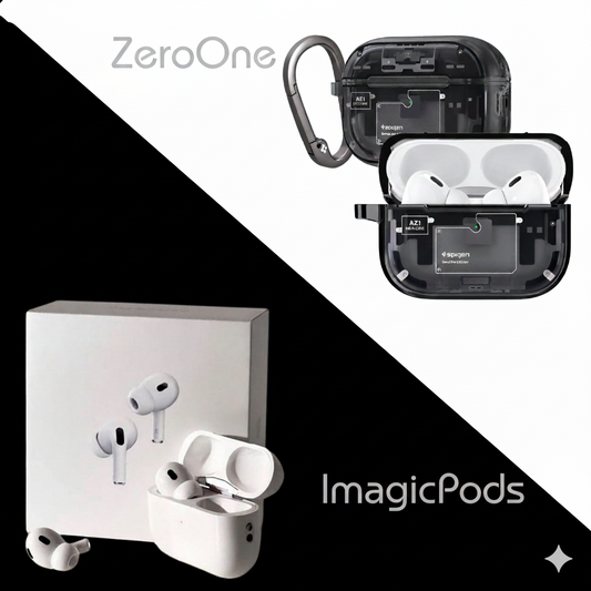 iMagicPods Pro 2 ANC + Zero•One Black Case(MagFit) - Imported USA Quality, 1-Yr Warranty & 15-Day Returns - Type C