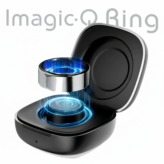 iMagic•Q-Ring - Wireless Smart Ring (Stainless Steel Case, Waterproof, Chip RF03, BT Connection, Heart Rate & Sleep Monitoring, Sports Mode) - UniSex + Easy