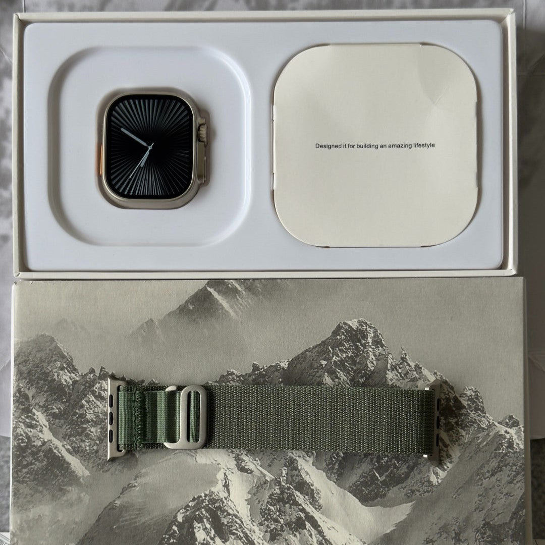 iMagicWatchiMagicWatch Ultra 2 Series 9: Black Titanium SUPER OG with LOGO - Ext- Extra Strap FREE