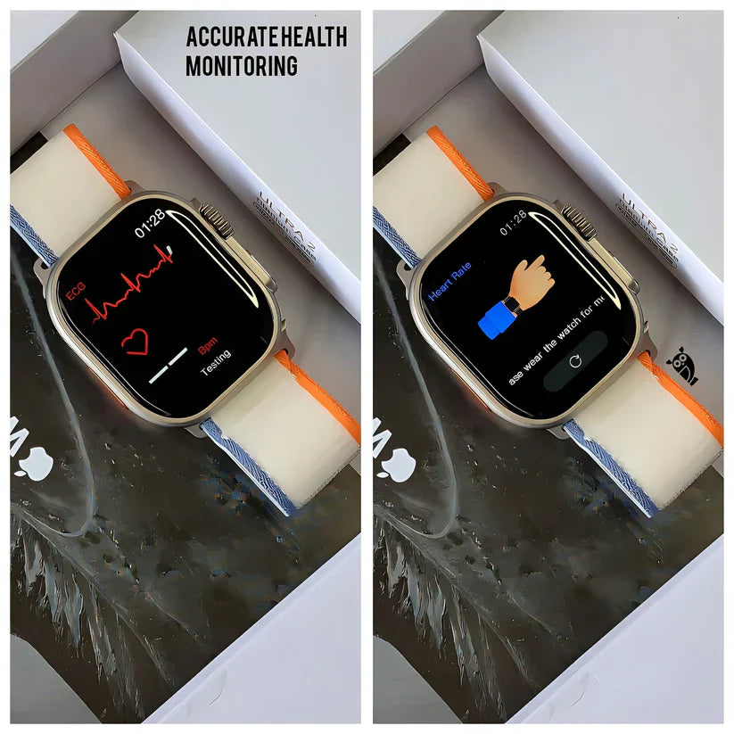 iMagicWatch Ultra 2 OG: 49MM AOD with LOGO, All Health and Fitness Tracker with Cellular + GPS - Extra Strap & EarPods FREE [15 Day Refund & 1 Yr Warranty]