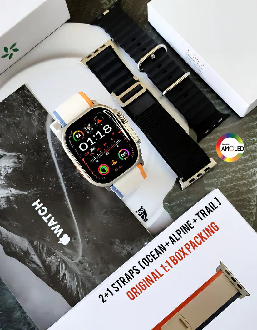 iMagicWatch Ultra 2 OG: 49MM AOD with LOGO, All Health and Fitness Tracker with Cellular + GPS - Extra Strap & EarPods FREE [15 Day Refund & 1 Yr Warranty]