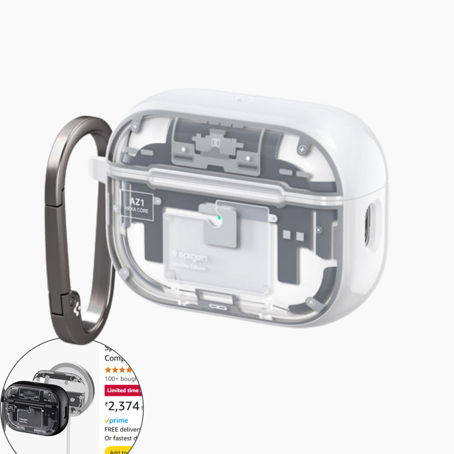 iMagicPods Pro 2 ANC + Zero•One White Case(MagFit) - Imported USA Quality, 1-Yr Warranty & 15-Day Returns - Type C