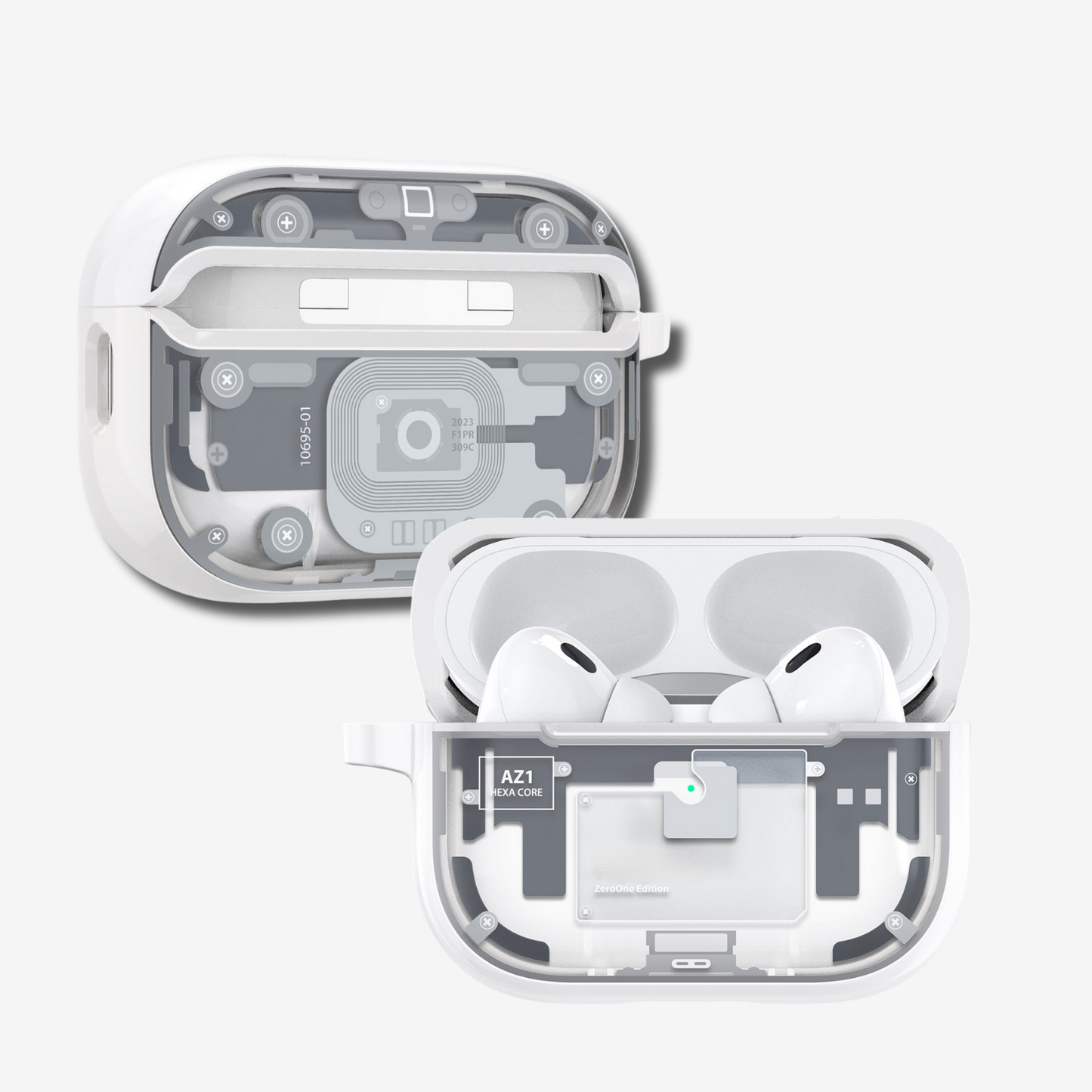 iMagicPods Pro 2 ANC + Zero•One White Case(MagFit) - Imported USA Quality, 1-Yr Warranty & 15-Day Returns - Type C