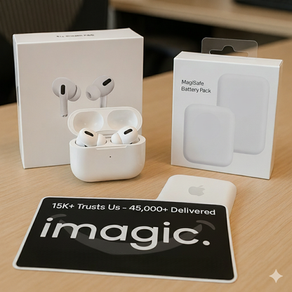 iMagicPods Pro 2 ANC + Mag•Battery Pack 10,000mAh - Imported USA Quality, 1-Yr Warranty & 15-Day Returns - Type C