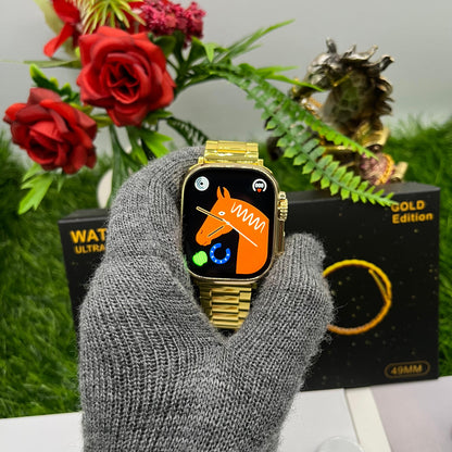 iMagicWatch 8 Ultra 24K Gold Edition - On/Off Apple Logo Dubai Quality Smartwatch (49mm, GPS + Cellular, Water Resistant, Always on Display) 1-Year Warranty