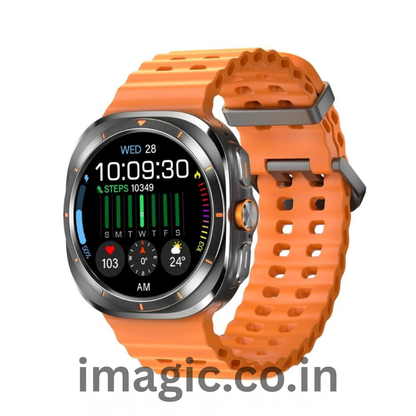 iMagicWatch Galaxy Ultra OG - LOGO with BT Calling and PlayStore (All Health Tracker, Quick Button, IP68)