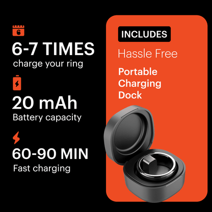 iMagic•Q-Ring - Wireless Smart Ring (Stainless Steel Case, Waterproof, Chip RF03, BT Connection, Heart Rate & Sleep Monitoring, Sports Mode) - UniSex + Easy